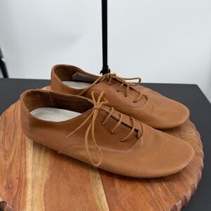 Anothersole Lucie II Smooth Doe brown leather lace-up flats/derby shoes 39 US 8